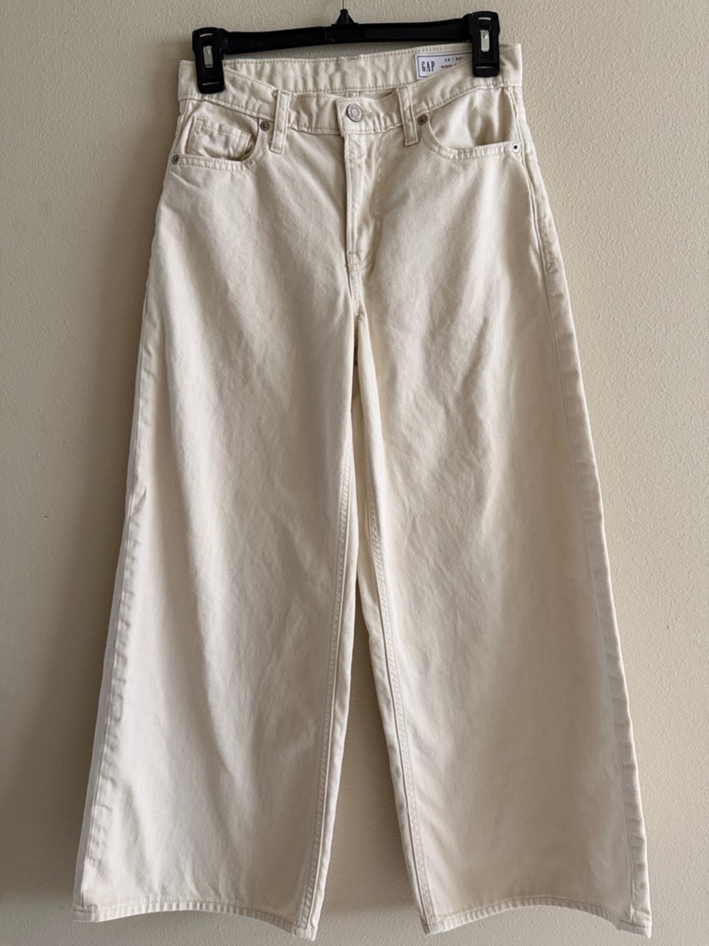 GAP Baggy Midrise Ultrasoft Wide-Leg Pants in Cream - Picture 5 of 7